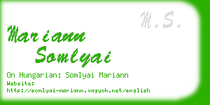 mariann somlyai business card